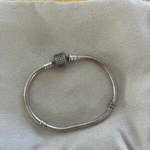 Pandora Silver Bracelet with Barrel Cuff 6.3in